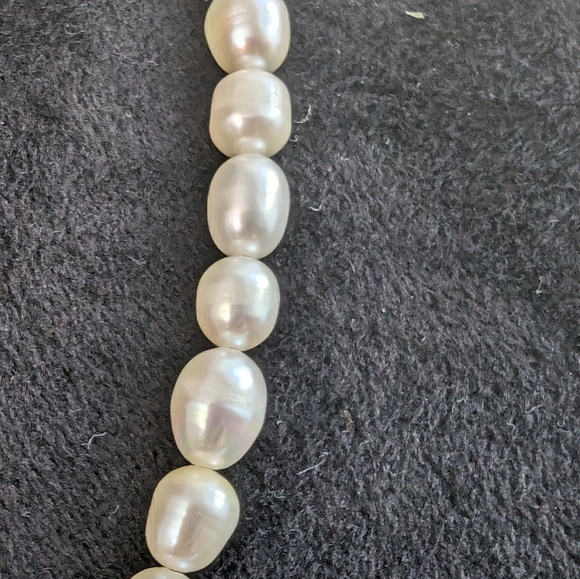 Fresh Water Pearl Monogram Gold Tone Necklace - Picture 5 of 8